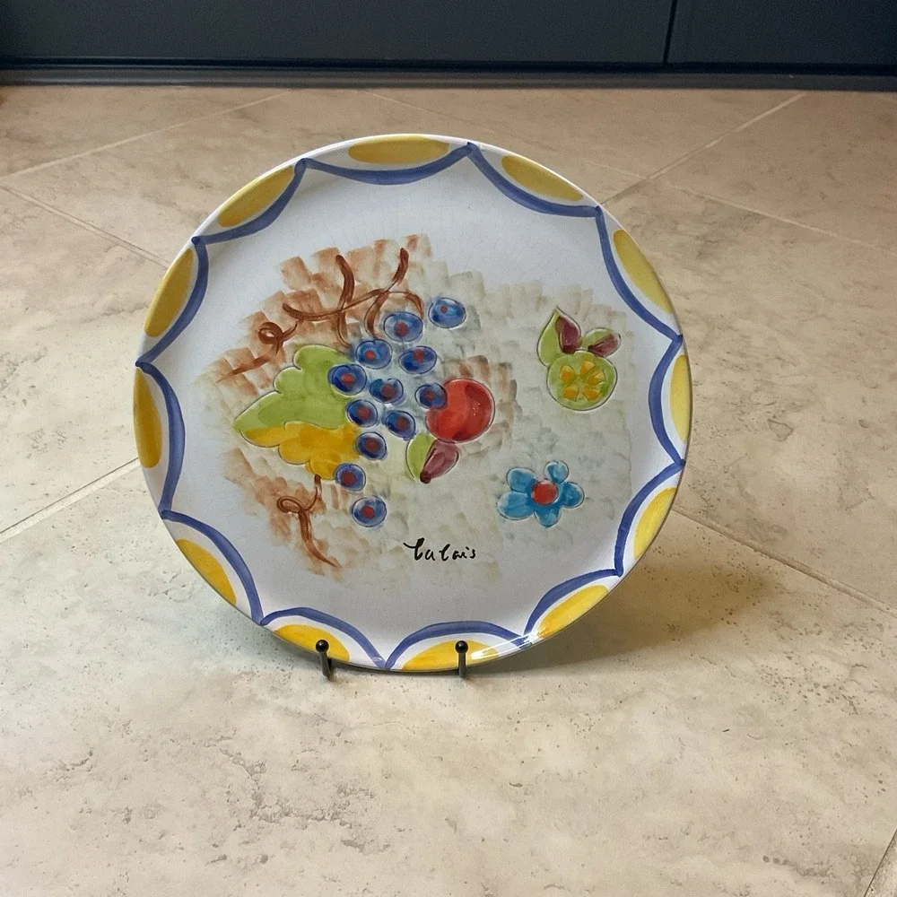 Himark Portugal Signed Ceramic Plate, Fruit, Signed 